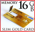 16gb USB 2.0 Ultra Slim GOLD Credit Card Style Flash Memory Stick Drive 16g High speed key