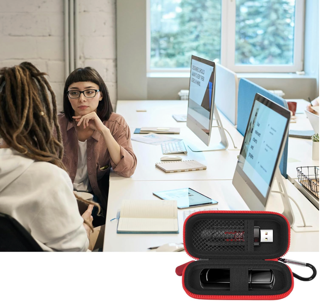 USB Flash Drive Case, SD Card/Thumb Drive Holder, Memory Cards, SDXC SDHC Storage Bag, Small Electronic Accessories Organizer for SanDisk for Samsung for Inland (Red)